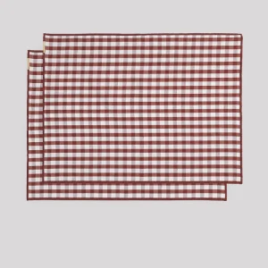 Sets de table vichy rouille en lin et coton (lot de 2)